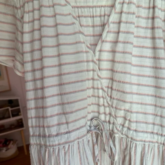 Christy Dawn Rare Pink Blue Stripe Dress Small - Picture 5 of 8